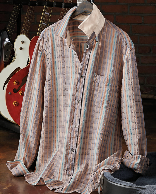 Casual Seersucker Stripe Shirt