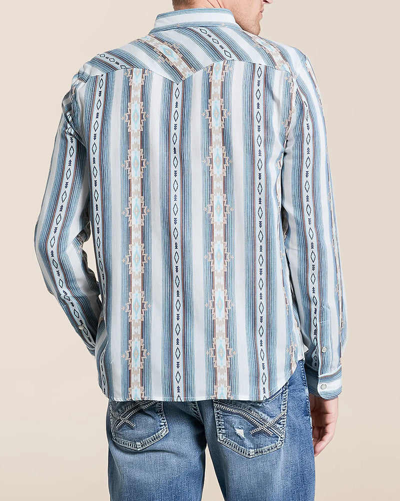 Western Tribal Stripe Long Sleeve Shirt