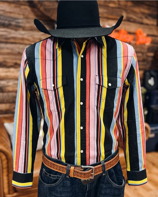 Men's Casual Stripe Pocket Shirt