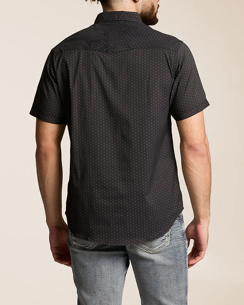 Men's Mini Dotted Printed Western Short Sleeve Shirt
