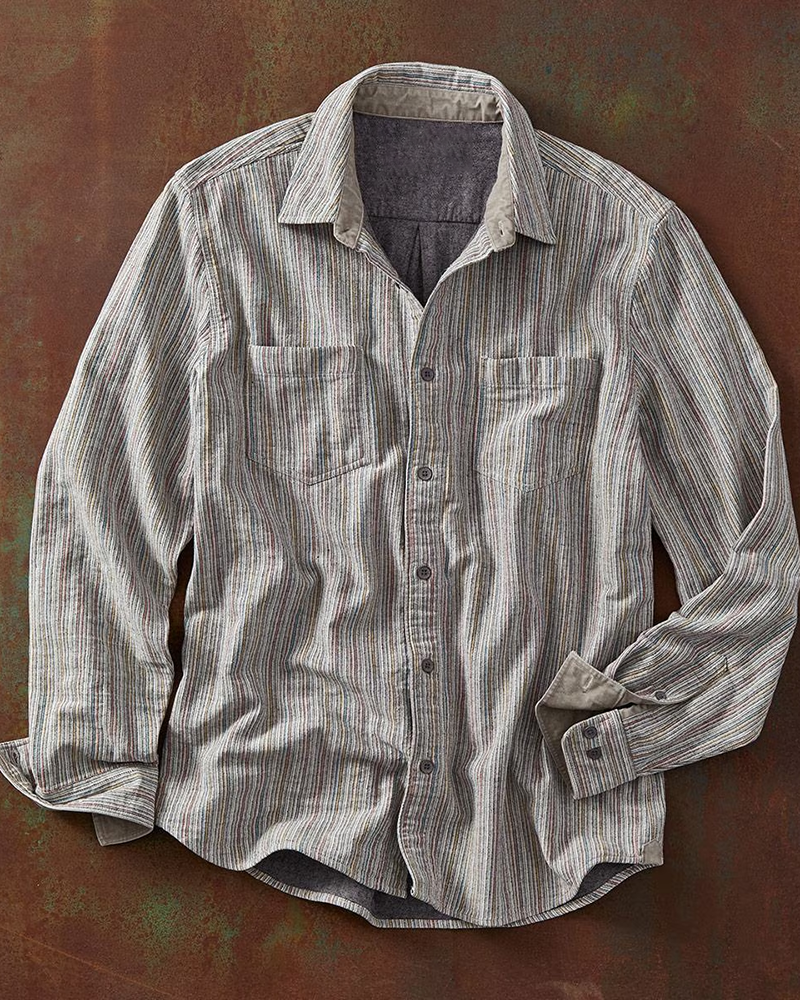 Men's Multi Striped Textured Shirt