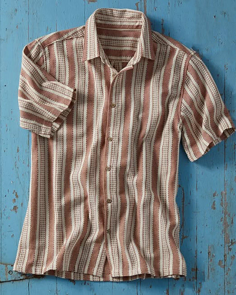 Striped Short Sleeve Sunshade Shirt