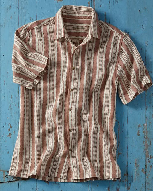 Striped Short Sleeve Sunshade Shirt