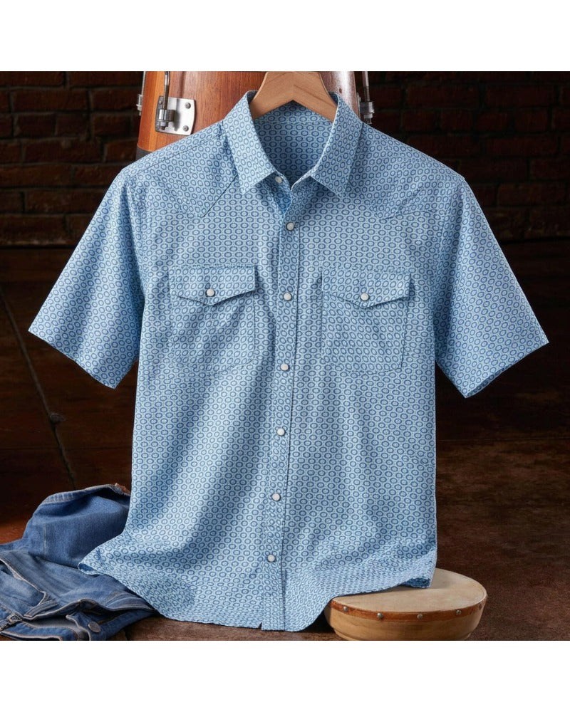 Men's Western Casual Short Sleeve Shirt