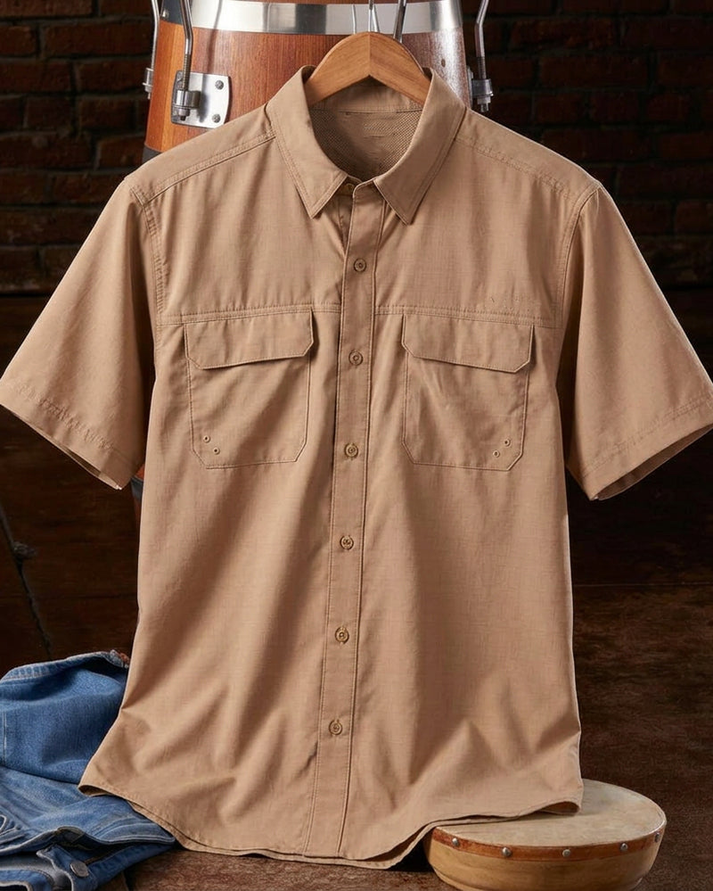 Vented Fitted Western Short Sleeve Shirt