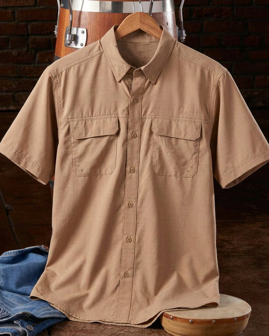 Vented Fitted Western Short Sleeve Shirt