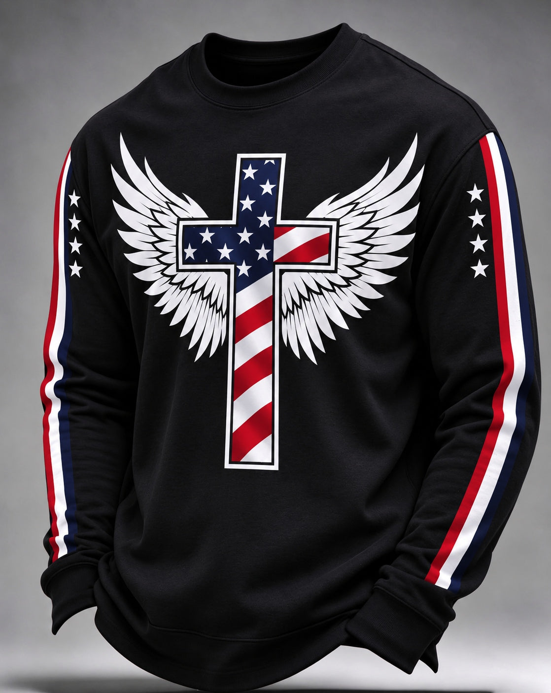 American Faith & Freedom Angel Wings Long Sleeve T-Shirt