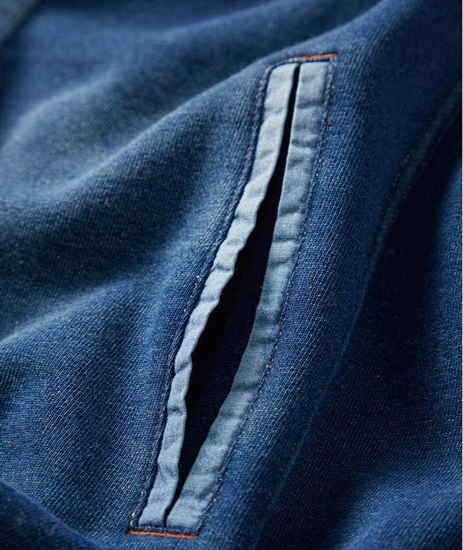 Casual Indigo Knit Jacket