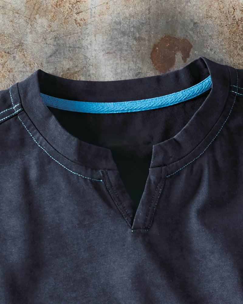 Navy Notchneck Long Sleeve T-Shirt