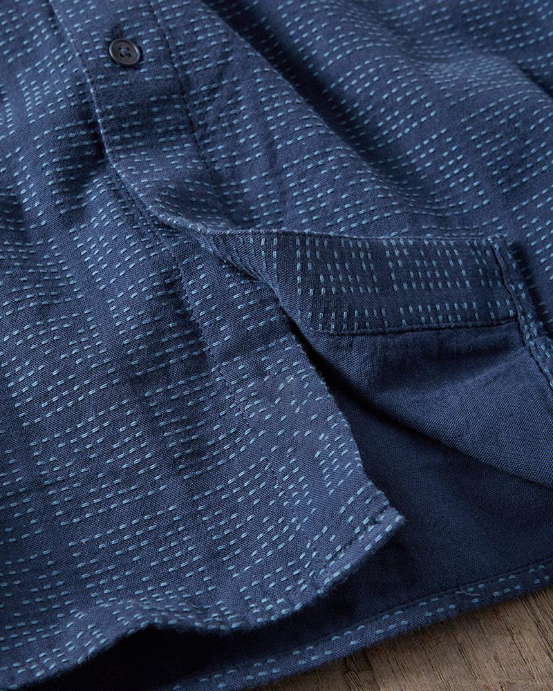 Men's Navy Woven Short Sleeve Shirt