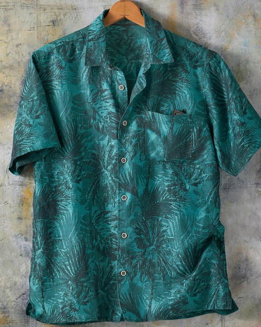 Aqua Short Sleeve Jacquard Shirt