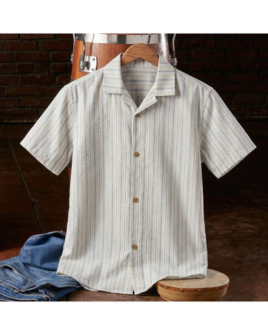 Men's Stripe Casual Short Sleeve Shirt