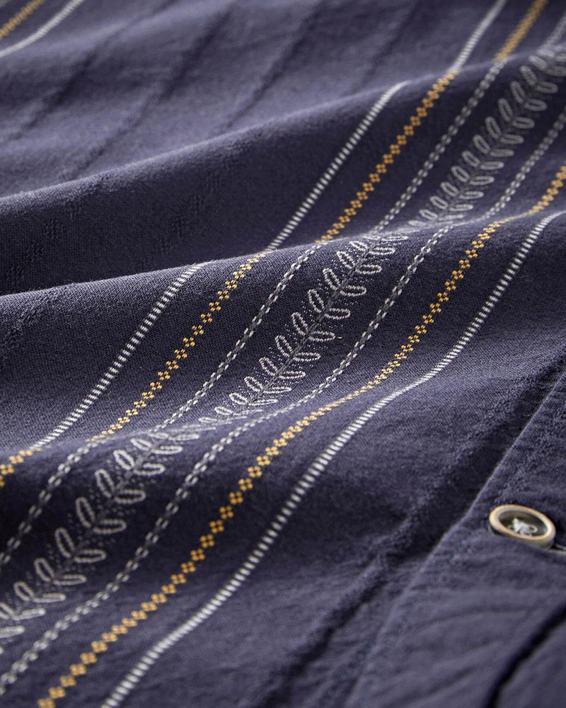 Casual Multi-Stripe Short Sleeve Shirt