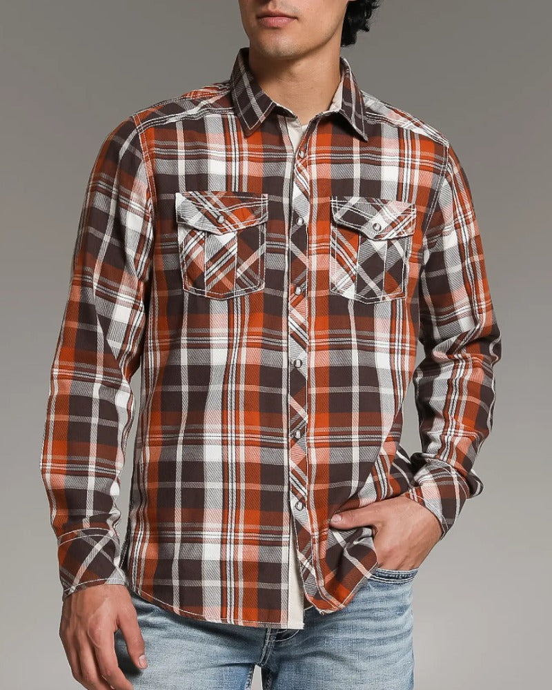Men's Western Casual Long Sleeve Shirt