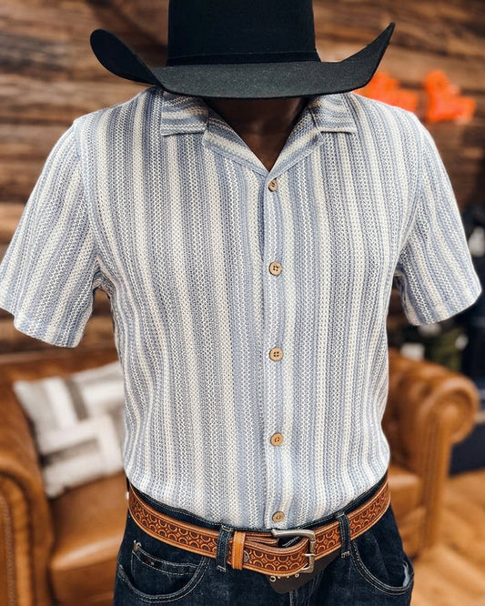 Men's Light Blue Stripe Shirt