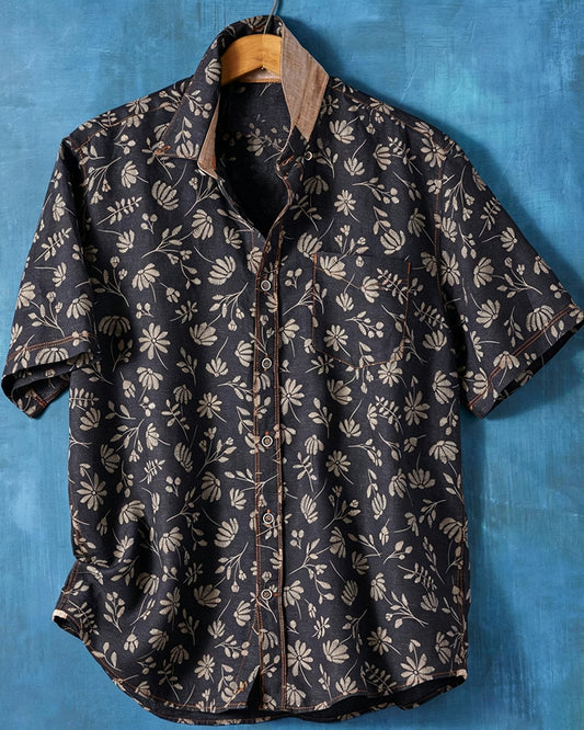 Leafy Floral Short Sleeve Shirt