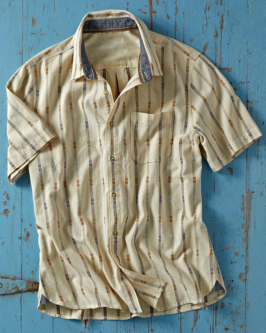 Men's Striped Short Sleeve Pocket Shirt