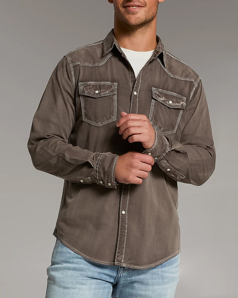 Vintage Washed Dual Pocket Athletic Shirt