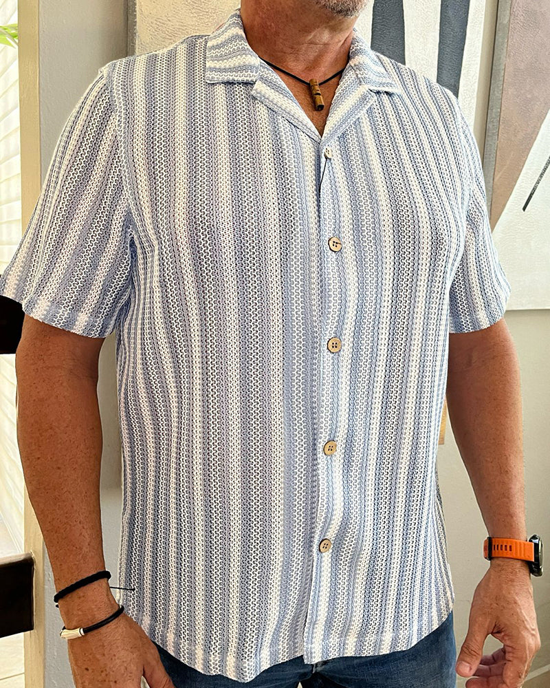 Men's Light Blue Stripe Shirt