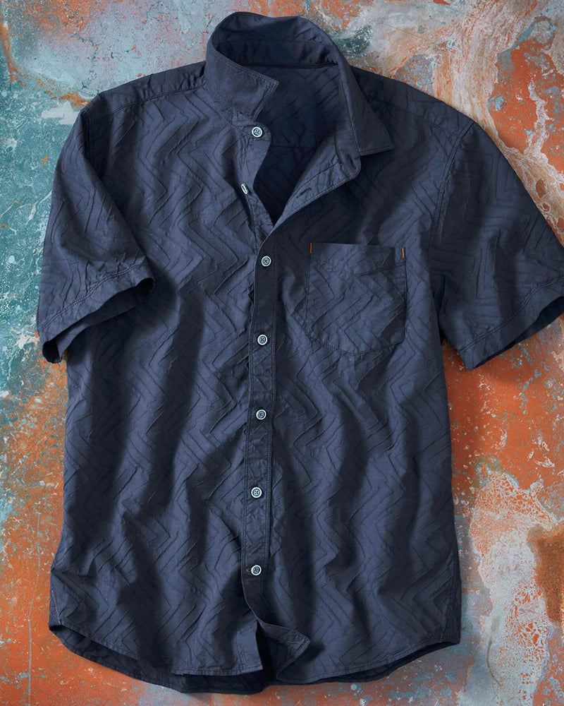 Textured Jacquard Button Front Shirt
