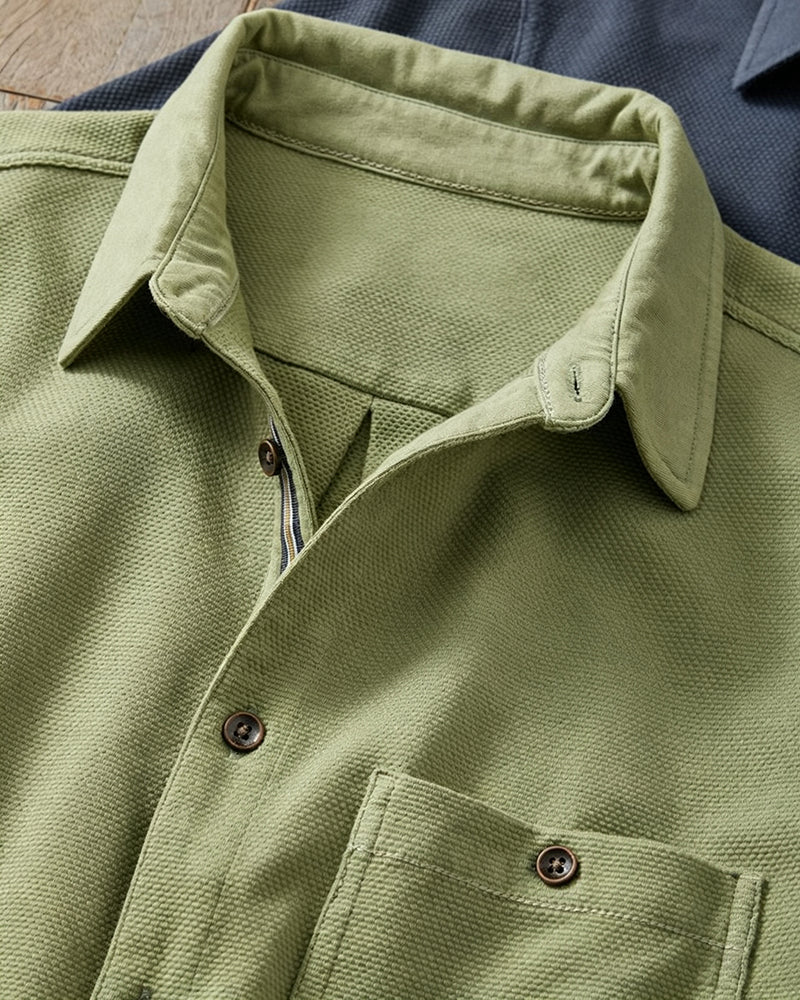 Textured Short Sleeve Pocket Shirt
