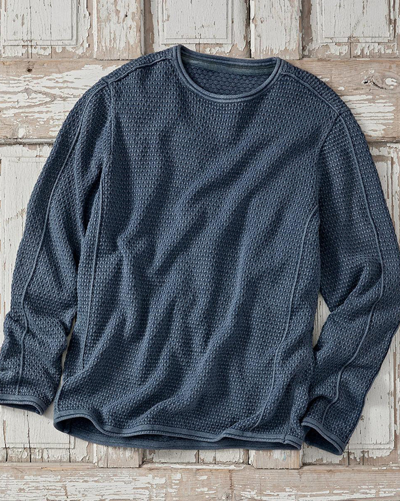 Men's Waffle Stitch Crew Neck Sweater