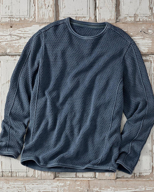 Men's Waffle Stitch Crew Neck Sweater