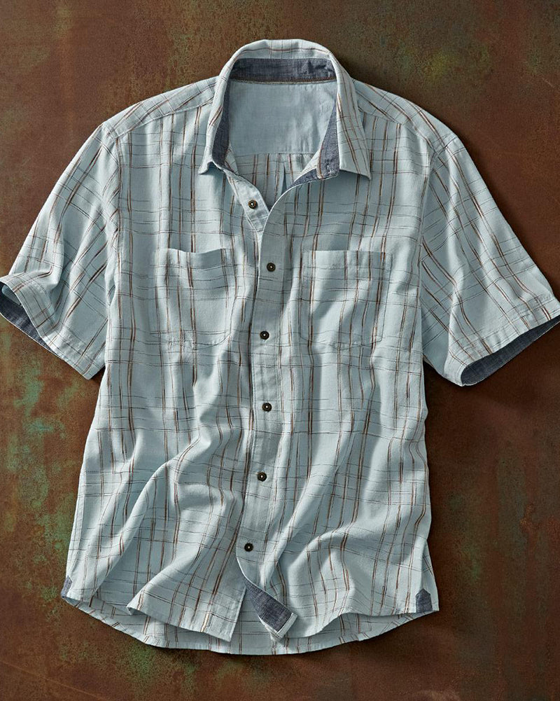 Plaid Short Sleeve Dual Pocket Shirt