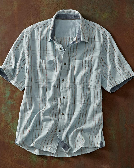 Plaid Short Sleeve Dual Pocket Shirt