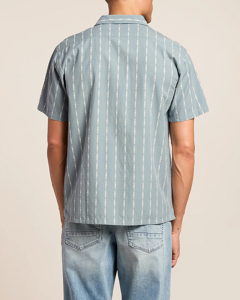 Men's Jacquard Striped Short Sleeve Shirt