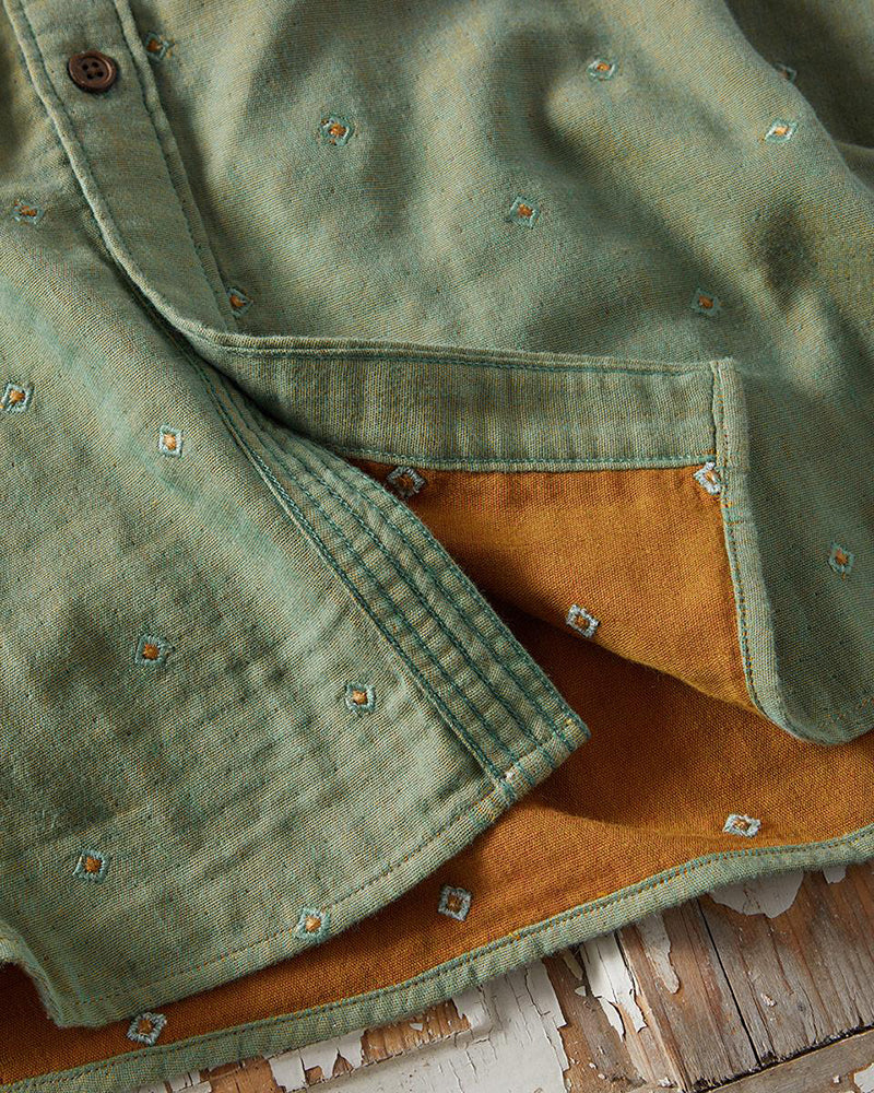 Men's Sage Green Short Sleeve Button-Up Shirt