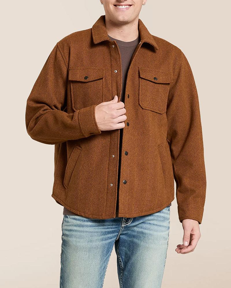 Herringbone Brushed Long Sleeve Shirt