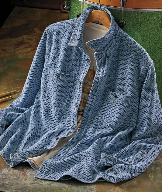 Casual Textured Denim Shirt