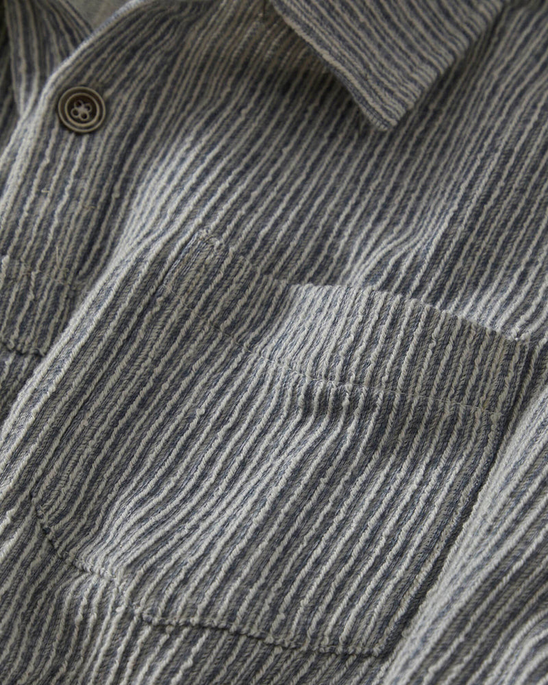 Men's Blue Ripple Texture Short Sleeve Polo Shirt