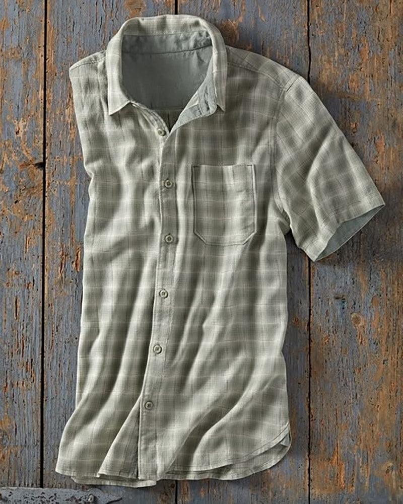 Plaid Short Sleeve Pocket Shirt