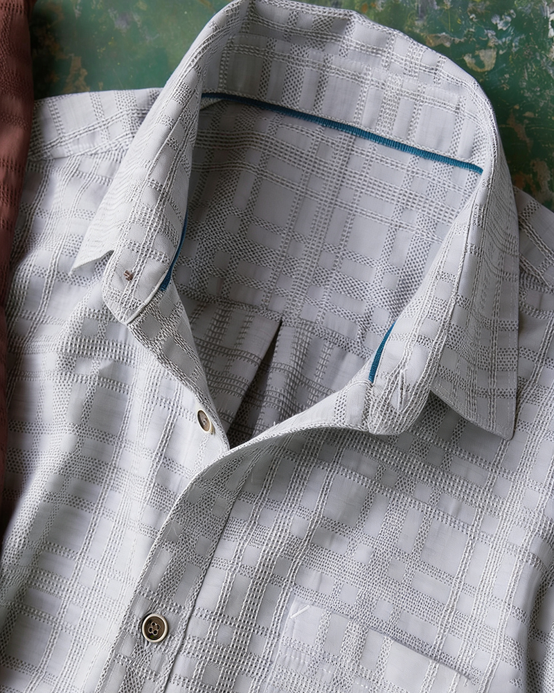Casual Textured Plaid Shirt
