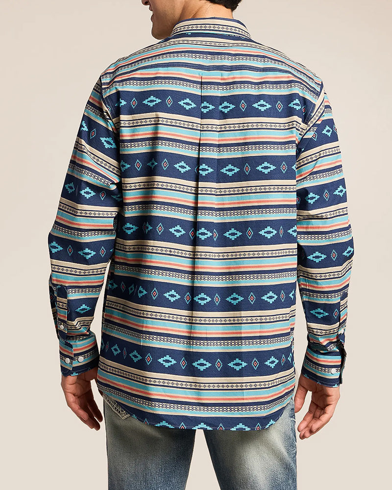 Southwestern Geo Striped Printed Long Sleeve Shirt